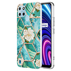 Silicone Candy Rubber Gel Fashionable Pattern Soft Case Cover Y02B for Realme C25Y India Green