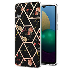 Silicone Candy Rubber Gel Fashionable Pattern Soft Case Cover Y02B for Samsung Galaxy A02 Black