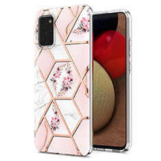 Silicone Candy Rubber Gel Fashionable Pattern Soft Case Cover Y02B for Samsung Galaxy A03s Pink