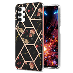 Silicone Candy Rubber Gel Fashionable Pattern Soft Case Cover Y02B for Samsung Galaxy A32 4G Black