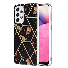 Silicone Candy Rubber Gel Fashionable Pattern Soft Case Cover Y02B for Samsung Galaxy A33 5G Black
