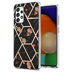 Silicone Candy Rubber Gel Fashionable Pattern Soft Case Cover Y02B for Samsung Galaxy A52s 5G Black