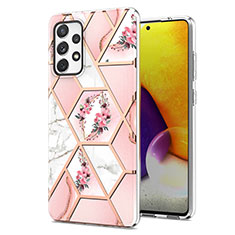 Silicone Candy Rubber Gel Fashionable Pattern Soft Case Cover Y02B for Samsung Galaxy A72 4G Pink