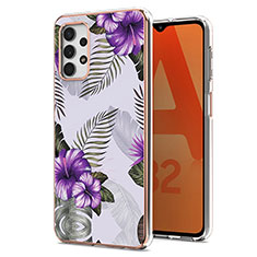 Silicone Candy Rubber Gel Fashionable Pattern Soft Case Cover Y03B for Samsung Galaxy A32 5G Purple