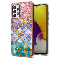 Silicone Candy Rubber Gel Fashionable Pattern Soft Case Cover Y03B for Samsung Galaxy A72 4G Colorful