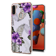 Silicone Candy Rubber Gel Fashionable Pattern Soft Case Cover Y03B for Samsung Galaxy M11 Purple