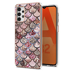 Silicone Candy Rubber Gel Fashionable Pattern Soft Case Cover Y03B for Samsung Galaxy M32 5G Brown