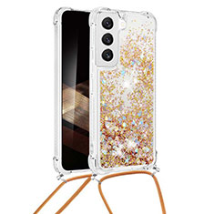 Silicone Candy Rubber Gel Fashionable Pattern Soft Case Cover Y03B for Samsung Galaxy S24 5G Gold