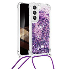 Silicone Candy Rubber Gel Fashionable Pattern Soft Case Cover Y03B for Samsung Galaxy S24 5G Purple
