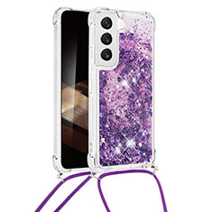 Silicone Candy Rubber Gel Fashionable Pattern Soft Case Cover Y03B for Samsung Galaxy S24 Plus 5G Purple