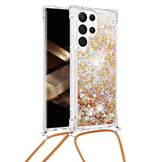 Silicone Candy Rubber Gel Fashionable Pattern Soft Case Cover Y03B for Samsung Galaxy S24 Ultra 5G Gold