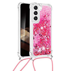 Silicone Candy Rubber Gel Fashionable Pattern Soft Case Cover Y03B for Samsung Galaxy S25 5G Hot Pink