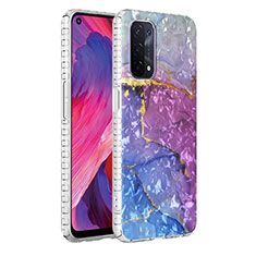 Silicone Candy Rubber Gel Fashionable Pattern Soft Case Cover Y04B for Oppo A74 5G Purple