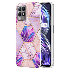 Silicone Candy Rubber Gel Fashionable Pattern Soft Case Cover Y04B for Realme 8i Clove Purple