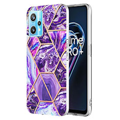 Silicone Candy Rubber Gel Fashionable Pattern Soft Case Cover Y04B for Realme 9 Pro+ Plus 5G Purple