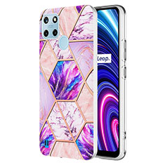 Silicone Candy Rubber Gel Fashionable Pattern Soft Case Cover Y04B for Realme C25Y India Clove Purple