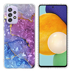 Silicone Candy Rubber Gel Fashionable Pattern Soft Case Cover Y04B for Samsung Galaxy A53 5G Purple