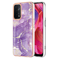 Silicone Candy Rubber Gel Fashionable Pattern Soft Case Cover Y05B for Oppo A93 5G Purple