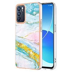 Silicone Candy Rubber Gel Fashionable Pattern Soft Case Cover Y05B for Oppo Reno6 5G Colorful