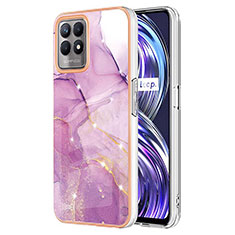 Silicone Candy Rubber Gel Fashionable Pattern Soft Case Cover Y05B for Realme 8i Clove Purple