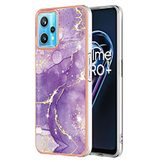 Silicone Candy Rubber Gel Fashionable Pattern Soft Case Cover Y05B for Realme V25 5G Purple