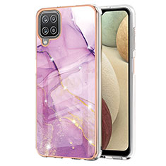 Silicone Candy Rubber Gel Fashionable Pattern Soft Case Cover Y05B for Samsung Galaxy A12 Nacho Clove Purple
