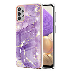 Silicone Candy Rubber Gel Fashionable Pattern Soft Case Cover Y05B for Samsung Galaxy A32 4G Purple