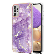 Silicone Candy Rubber Gel Fashionable Pattern Soft Case Cover Y05B for Samsung Galaxy A32 5G Purple