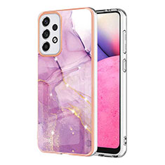 Silicone Candy Rubber Gel Fashionable Pattern Soft Case Cover Y05B for Samsung Galaxy A33 5G Clove Purple