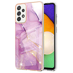 Silicone Candy Rubber Gel Fashionable Pattern Soft Case Cover Y05B for Samsung Galaxy A52 4G Clove Purple