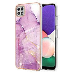 Silicone Candy Rubber Gel Fashionable Pattern Soft Case Cover Y05B for Samsung Galaxy F42 5G Clove Purple