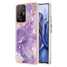 Silicone Candy Rubber Gel Fashionable Pattern Soft Case Cover Y05B for Xiaomi Mi 11T 5G Purple