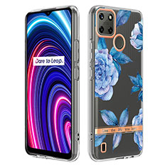 Silicone Candy Rubber Gel Fashionable Pattern Soft Case Cover Y06B for Realme C25Y India Blue