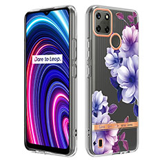 Silicone Candy Rubber Gel Fashionable Pattern Soft Case Cover Y06B for Realme C25Y India Purple