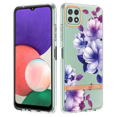Silicone Candy Rubber Gel Fashionable Pattern Soft Case Cover Y06B for Samsung Galaxy A22 5G Purple