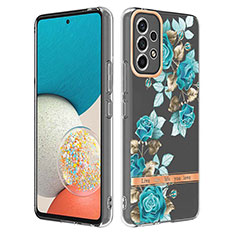 Silicone Candy Rubber Gel Fashionable Pattern Soft Case Cover Y06B for Samsung Galaxy A53 5G Cyan