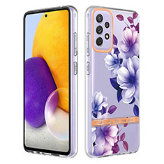 Silicone Candy Rubber Gel Fashionable Pattern Soft Case Cover Y06B for Samsung Galaxy A72 4G Purple