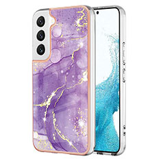 Silicone Candy Rubber Gel Fashionable Pattern Soft Case Cover Y11B for Samsung Galaxy S21 FE 5G Purple