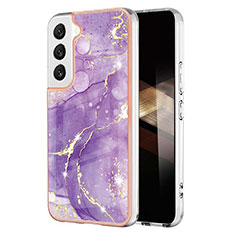 Silicone Candy Rubber Gel Fashionable Pattern Soft Case Cover Y11B for Samsung Galaxy S25 Plus 5G Purple