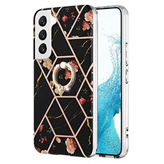 Silicone Candy Rubber Gel Fashionable Pattern Soft Case Cover Y14B for Samsung Galaxy S22 Plus 5G Black