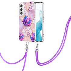 Silicone Candy Rubber Gel Fashionable Pattern Soft Case Cover Y18B for Samsung Galaxy S21 FE 5G Clove Purple