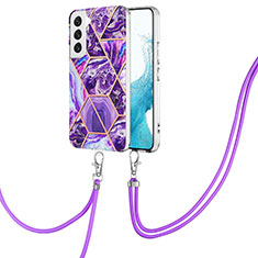 Silicone Candy Rubber Gel Fashionable Pattern Soft Case Cover Y18B for Samsung Galaxy S21 FE 5G Purple