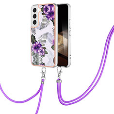 Silicone Candy Rubber Gel Fashionable Pattern Soft Case Cover Y20B for Samsung Galaxy S24 Plus 5G Purple