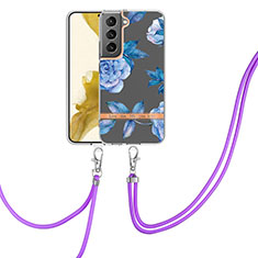 Silicone Candy Rubber Gel Fashionable Pattern Soft Case Cover Y22B for Samsung Galaxy S21 FE 5G Blue