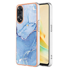 Silicone Candy Rubber Gel Fashionable Pattern Soft Case Cover YB1 for Oppo Reno8 T 4G Blue