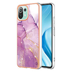 Silicone Candy Rubber Gel Fashionable Pattern Soft Case Cover YB1 for Xiaomi Mi 11 Lite 5G NE Clove Purple