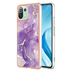 Silicone Candy Rubber Gel Fashionable Pattern Soft Case Cover YB1 for Xiaomi Mi 11 Lite 5G Purple