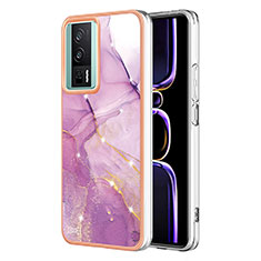 Silicone Candy Rubber Gel Fashionable Pattern Soft Case Cover YB1 for Xiaomi Redmi K60 5G Clove Purple