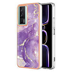 Silicone Candy Rubber Gel Fashionable Pattern Soft Case Cover YB1 for Xiaomi Redmi K60 5G Purple