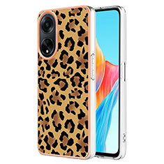 Silicone Candy Rubber Gel Fashionable Pattern Soft Case Cover YB2 for Oppo A98 5G Brown